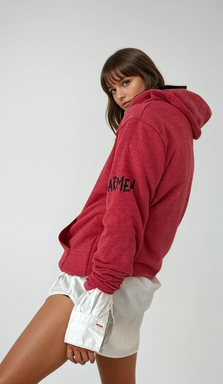 'Basic But Personalized' Painted Red Hoodie