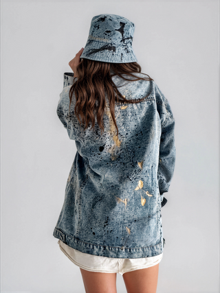 'Splatter World 2.0' Painted Denim Jacket