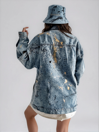 'Splatter World 2.0' Painted Denim Jacket