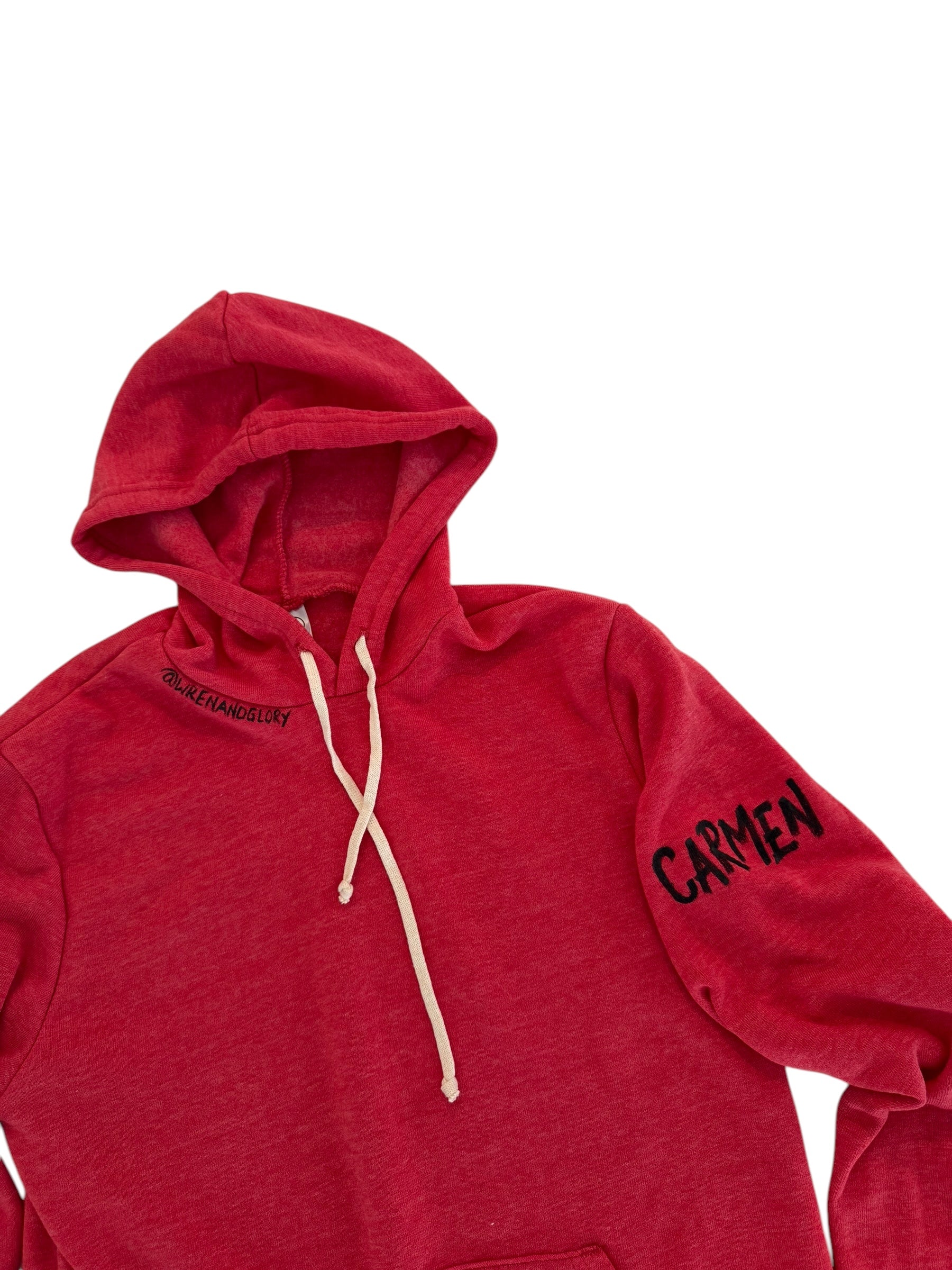 'Basic But Personalized' Painted Red Hoodie