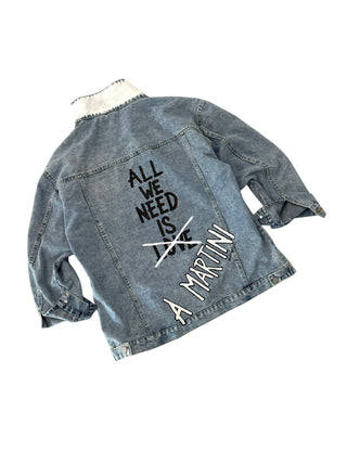 'Martini Love' Painted Denim Jacket