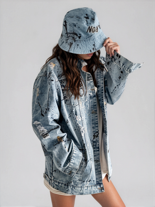 'Splatter World 2.0' Painted Denim Jacket