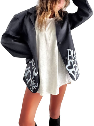 'Graffiti Vibes' Painted Blazer