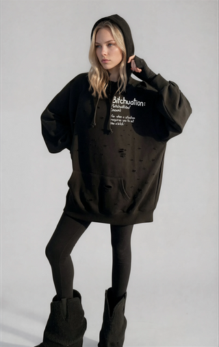 'B*tchuation' Painted Hoodie