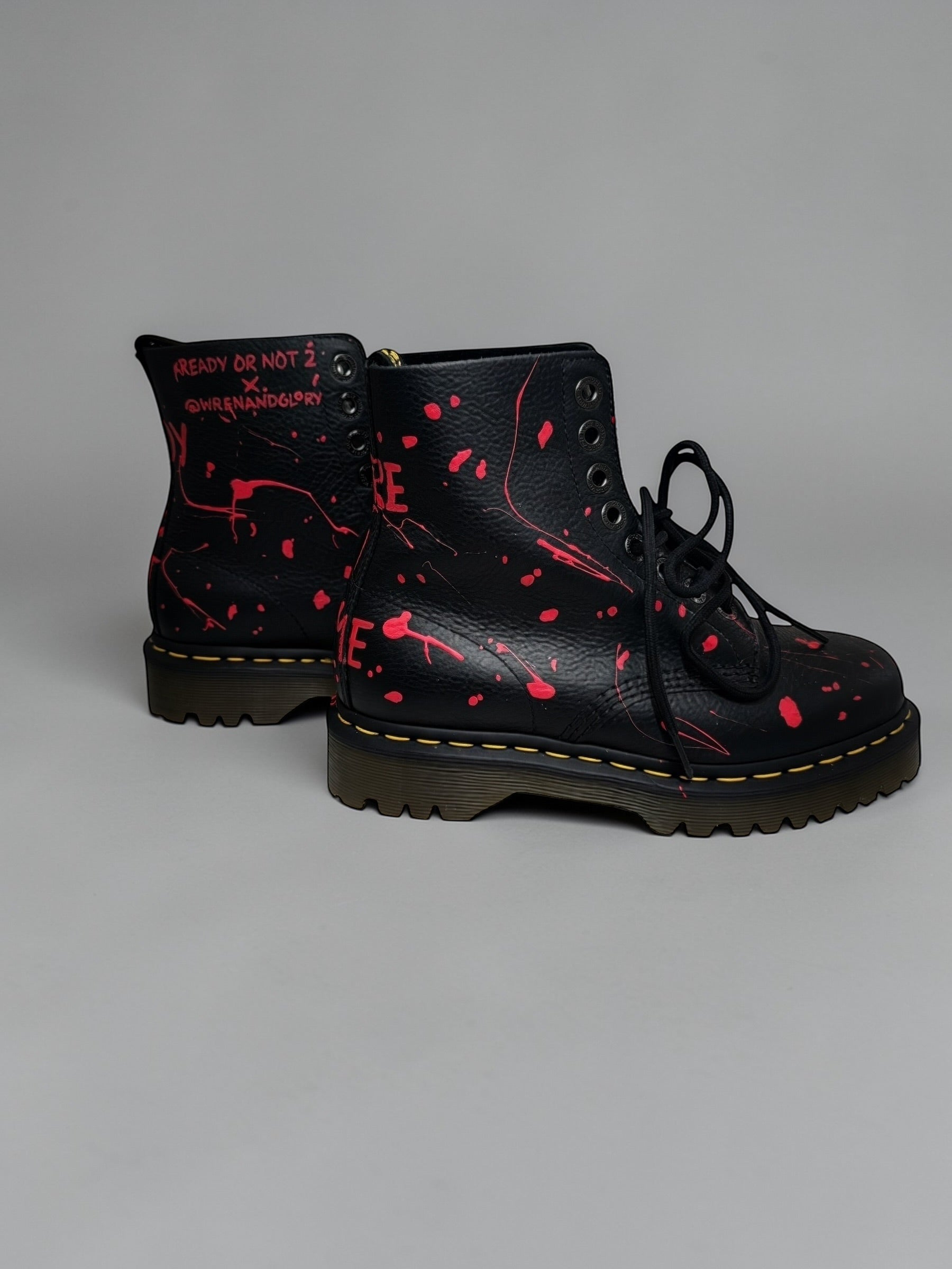 'Ready Or Not' x W+G Painted Dr Martens