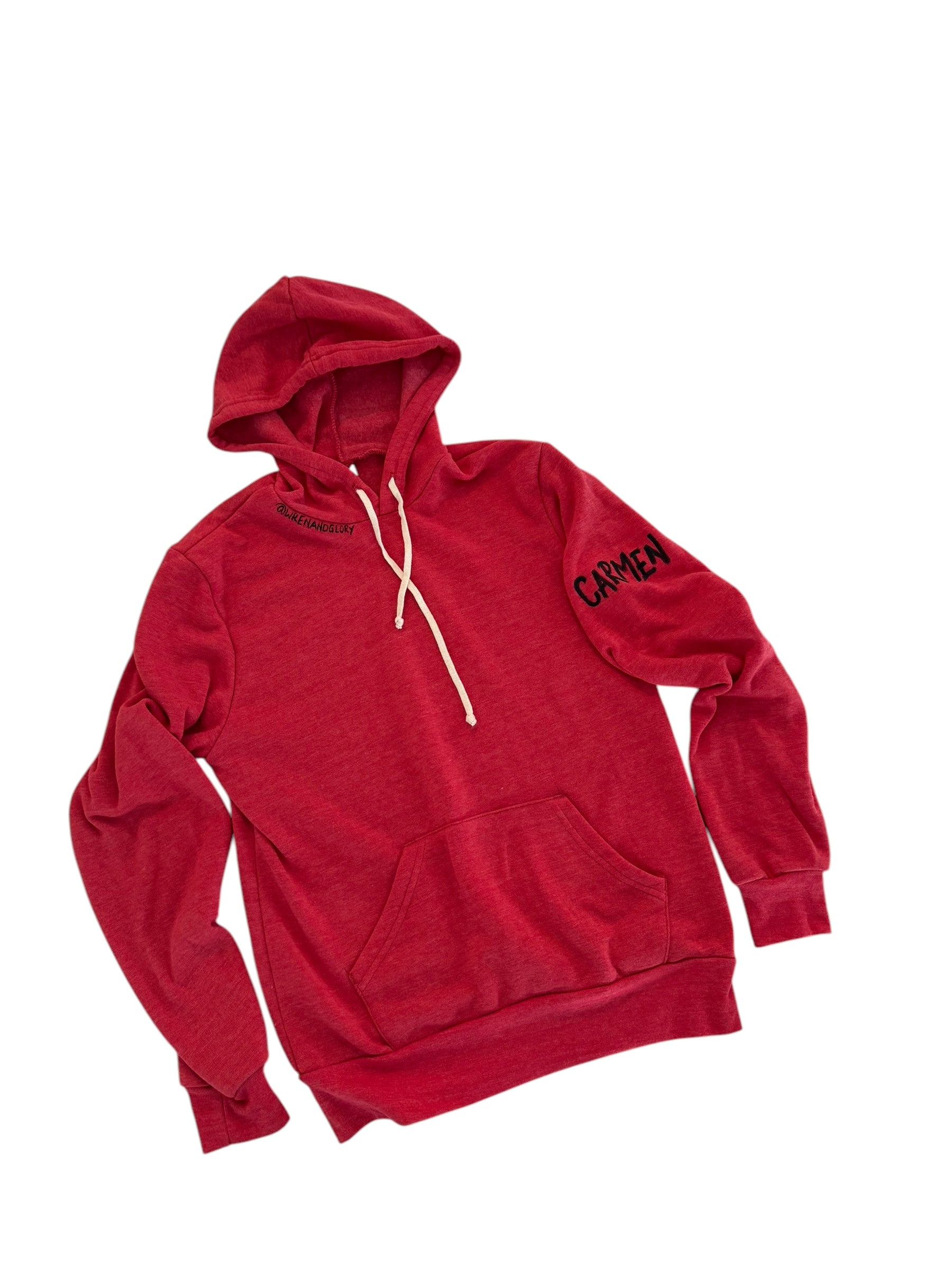 'Basic But Personalized' Painted Red Hoodie