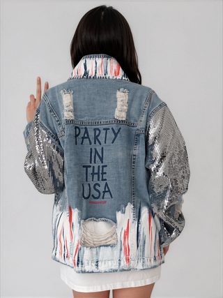 'Red, White and Beyond' Painted Jacket