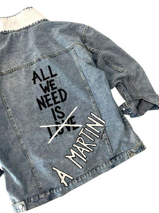 'Martini Love' Painted Denim Jacket