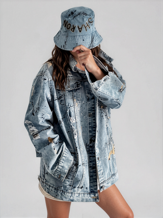 'Splatter World 2.0' Painted Denim Jacket