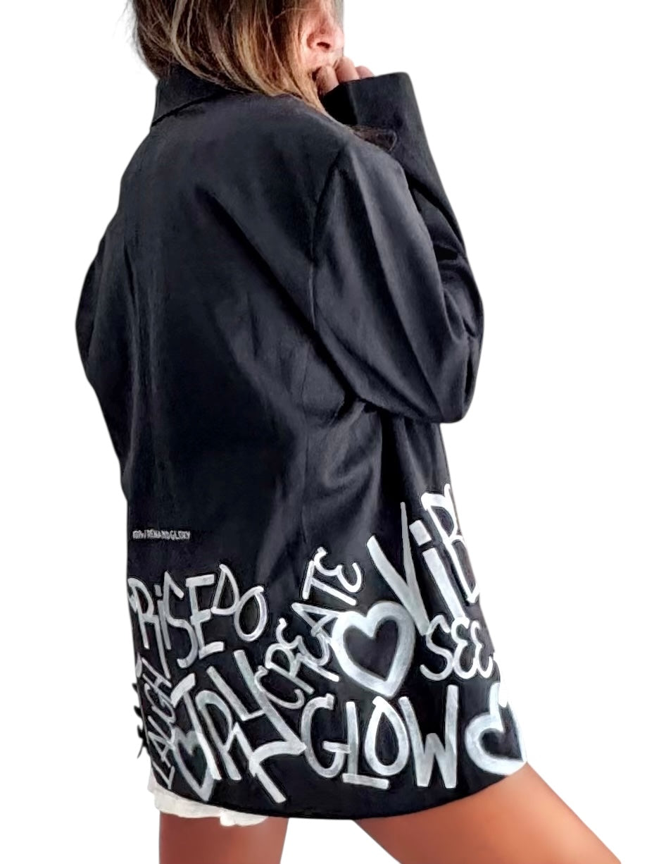 'Graffiti Vibes' Painted Blazer
