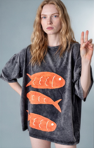 'Go Fish' Painted T Shirt