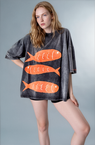 'Go Fish' Painted T Shirt