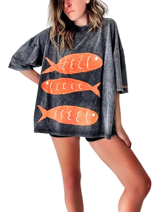 'Go Fish' Painted T Shirt