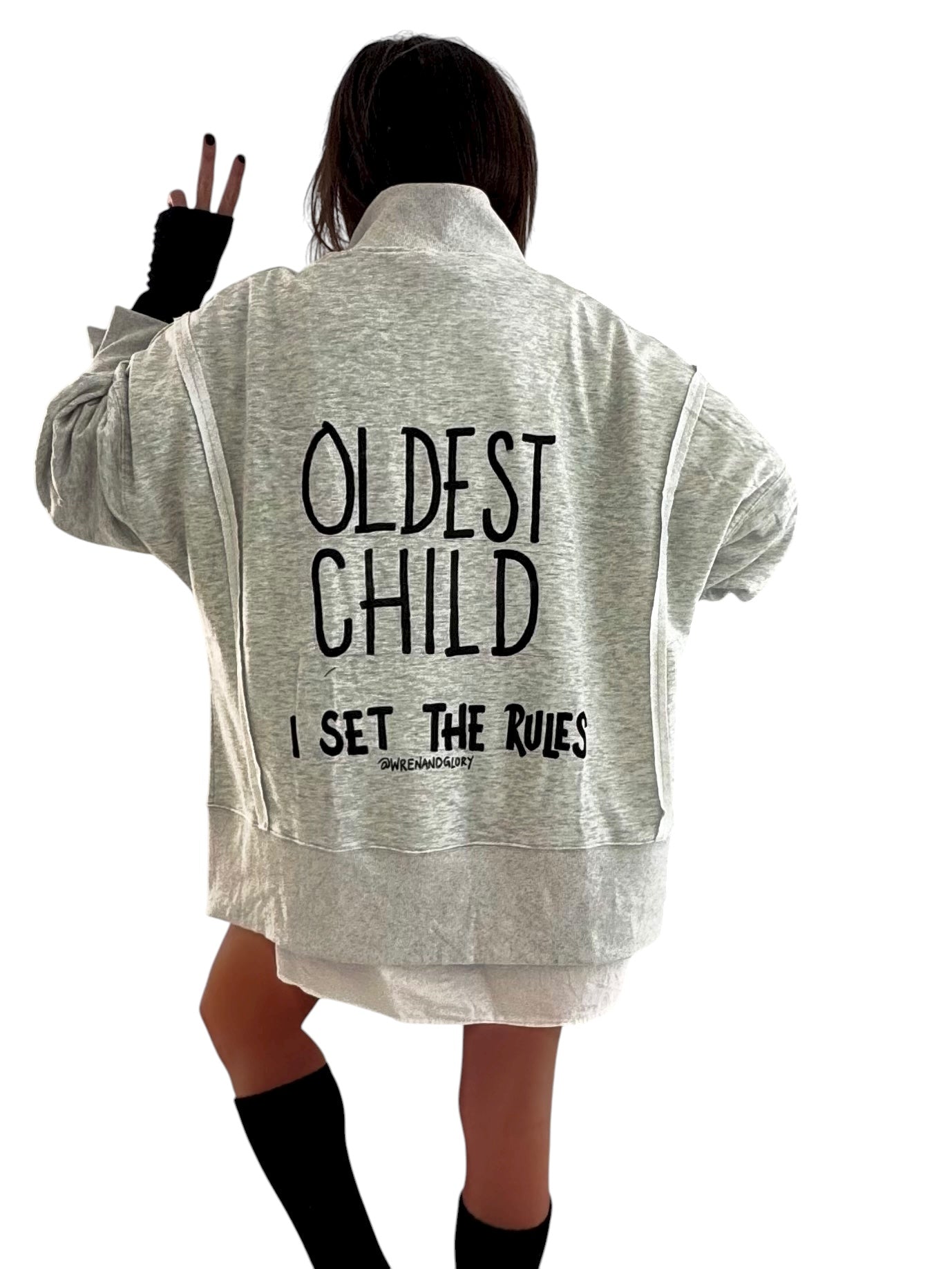 'The Oldest' Painted Quarter Zip