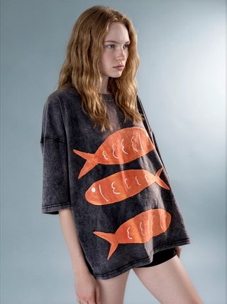 'Go Fish' Painted T Shirt