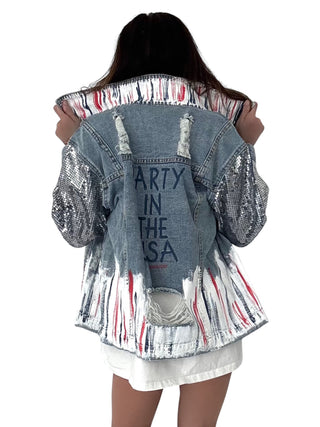 'Red, White and Beyond' Painted Jacket