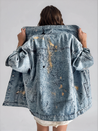 'Splatter World 2.0' Painted Denim Jacket