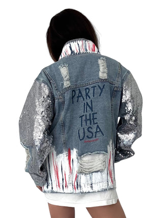 'Red, White and Beyond' Painted Jacket