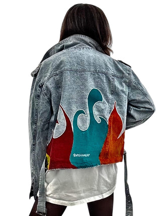 'Denim & Flow' Moto Jacket