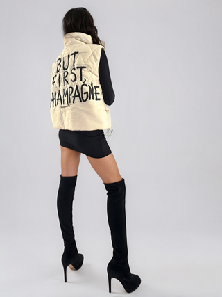 'But First, Champagne' Painted Vest