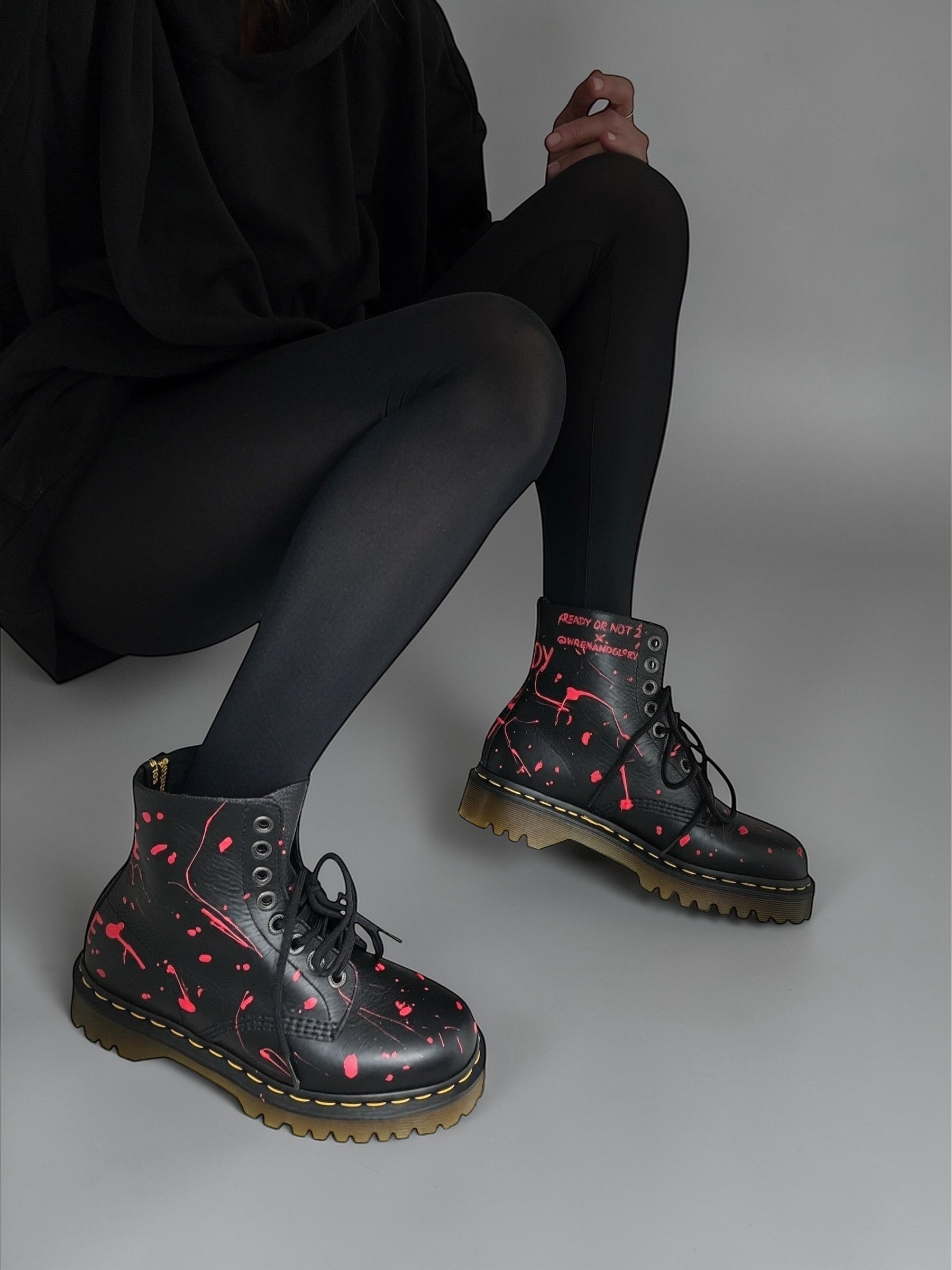 'Ready Or Not' x W+G Painted Dr Martens