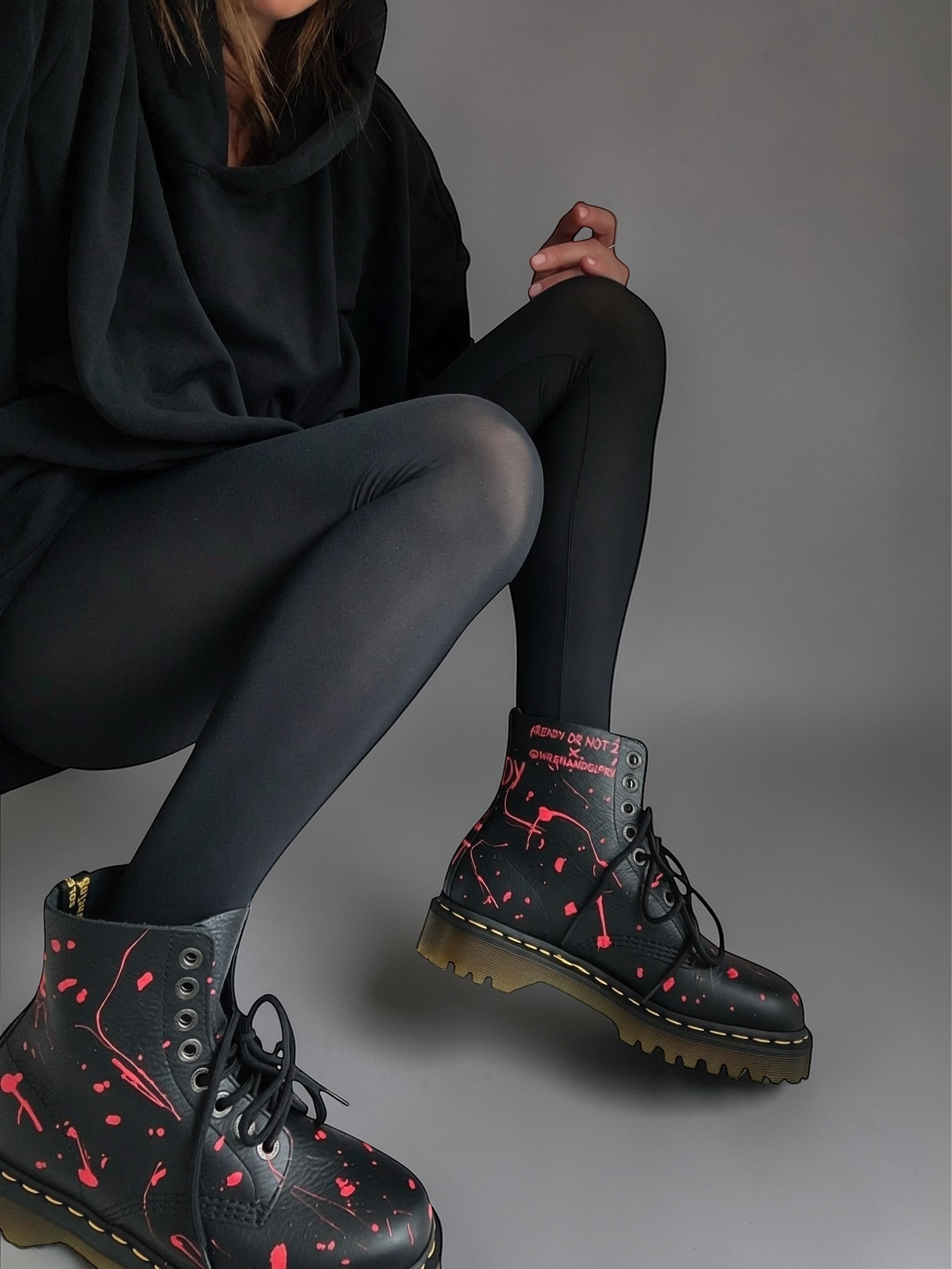 'Ready Or Not' x W+G Painted Dr Martens