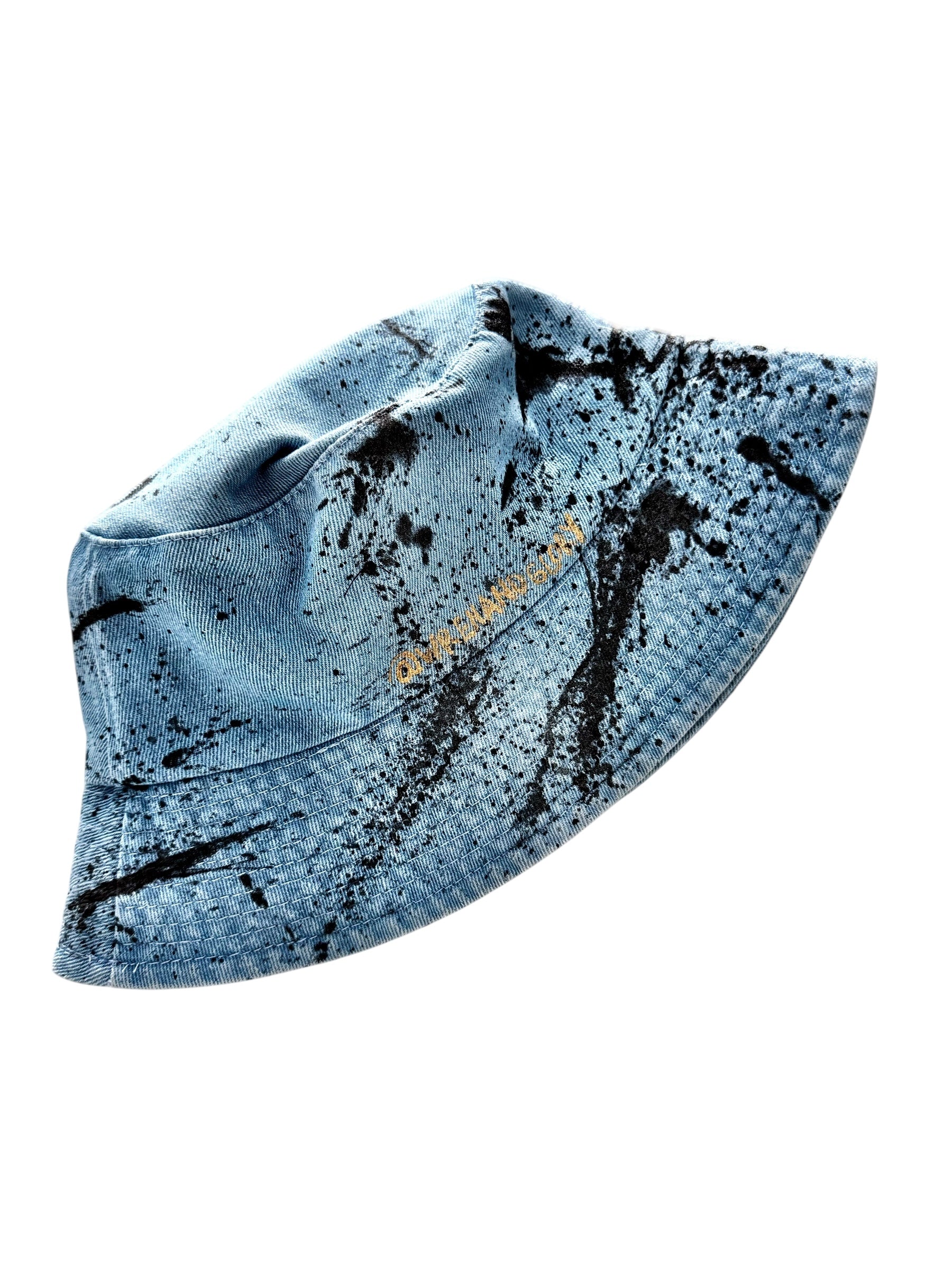 'Personalized Splatter' Painted Denim Bucket Hat