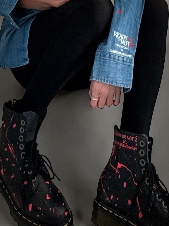 'Ready Or Not' x W+G Painted Dr Martens