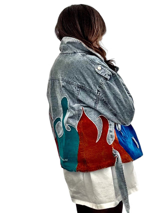 'Denim & Flow' Moto Jacket