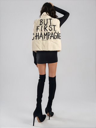 'But First, Champagne' Painted Vest