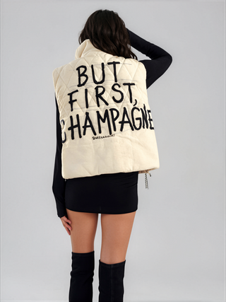 'But First, Champagne' Painted Vest