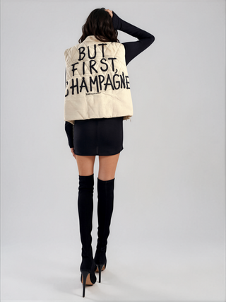 'But First, Champagne' Painted Vest