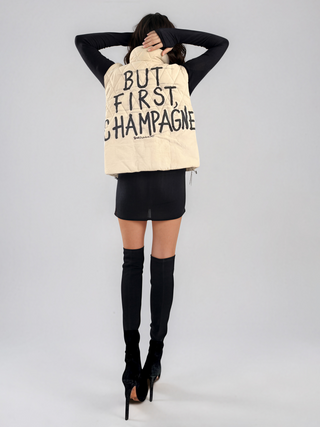 'But First, Champagne' Painted Vest