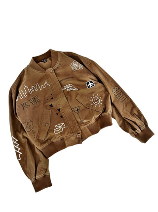 'From NYC with Love' Painted Bomber Jacket