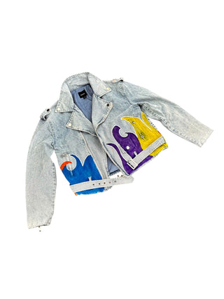 'Denim & Flow' Moto Jacket