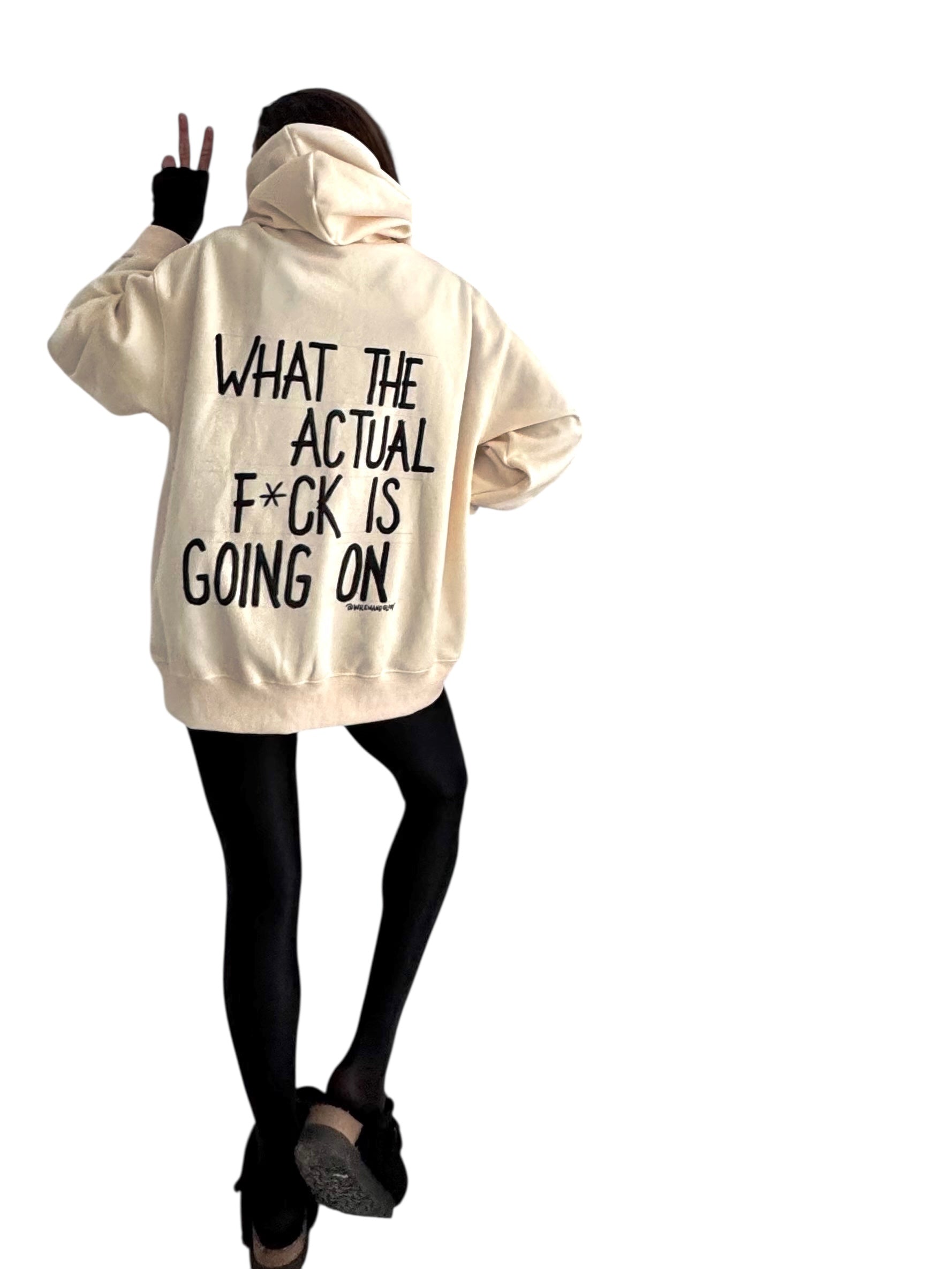 'Whats Happening' Painted Zip Up Hoodie