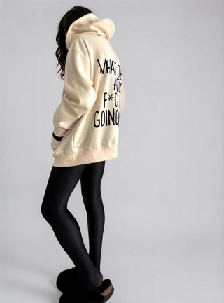 'Whats Happening' Painted Zip Up Hoodie