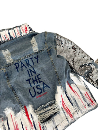 'Red, White and Beyond' Painted Jacket