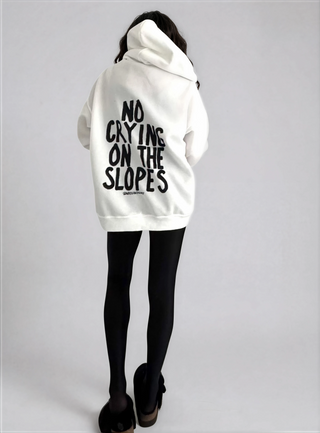 'No Crying On The Slopes' Painted Hoodie