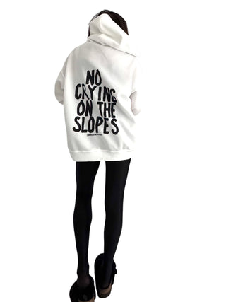 'No Crying On The Slopes' Painted Hoodie