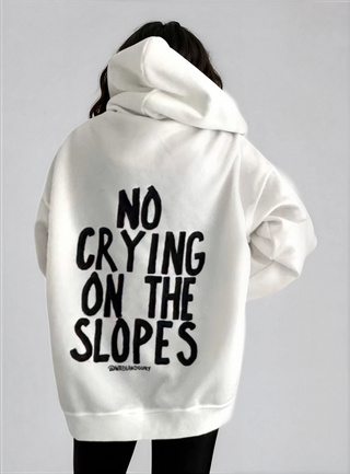 'No Crying On The Slopes' Painted Hoodie