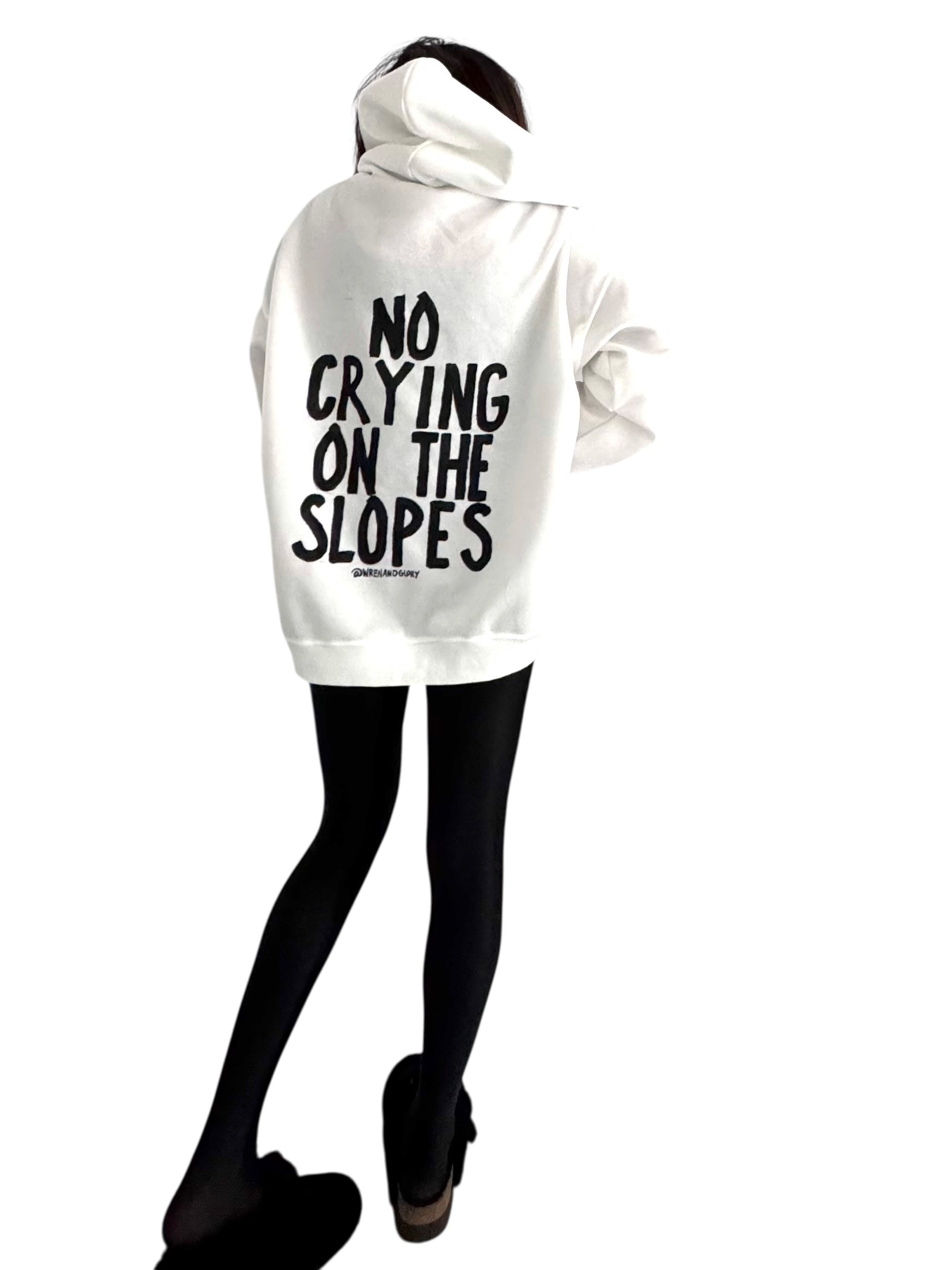 'No Crying On The Slopes' Painted Hoodie