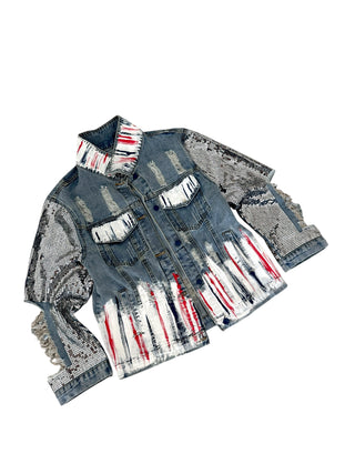 'Red, White and Beyond' Painted Jacket
