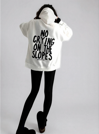'No Crying On The Slopes' Painted Hoodie