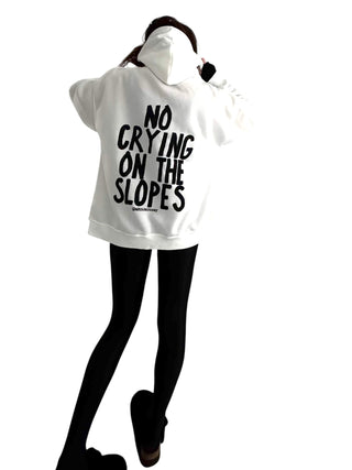 'No Crying On The Slopes' Painted Hoodie