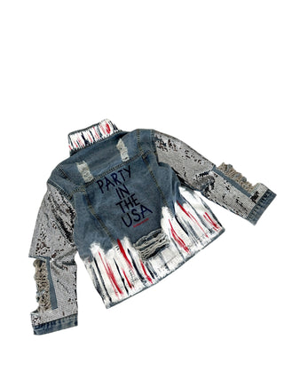 'Red, White and Beyond' Painted Jacket