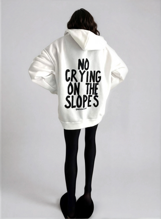 'No Crying On The Slopes' Painted Hoodie