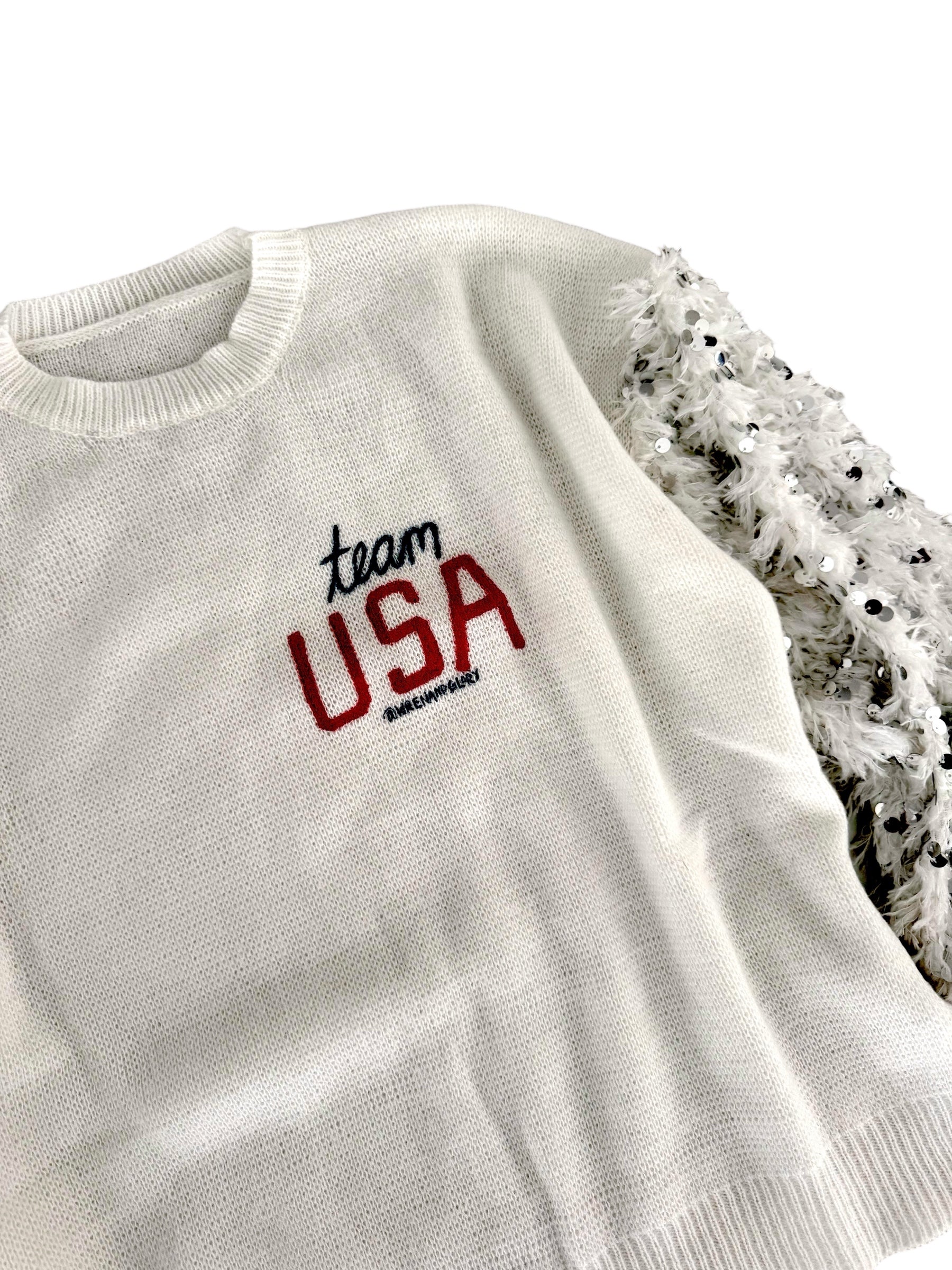 'Team USA, Winter Edition' Painted Sweater