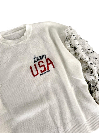 'Team USA, Winter Edition' Painted Sweater