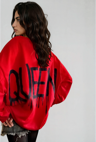 'QUEENING' PAINTED SWEATSHIRT